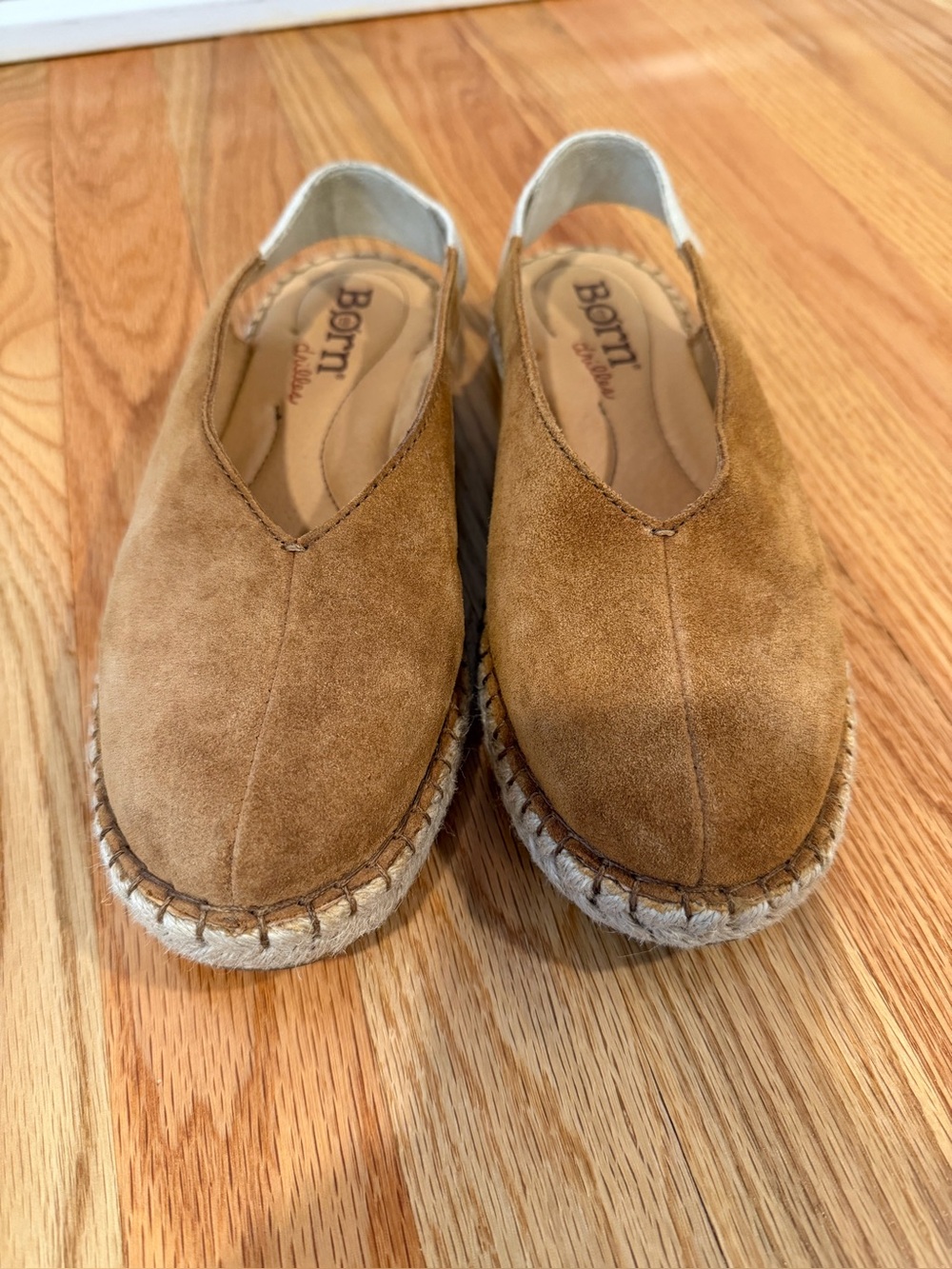 Born Women’s Tan Suede Leather Slingback Espadrille Flats Size 8M - Picture 2 of 6